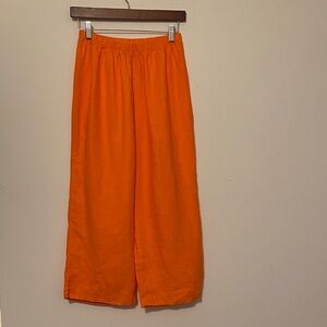 New Flax Bright Orange Wide-Leg Pants, size small